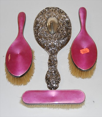 Lot 201 - A pair of early 20th century silver and pink...