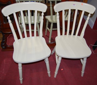 Lot 1223 - A set of six contemporary cream painted beech...