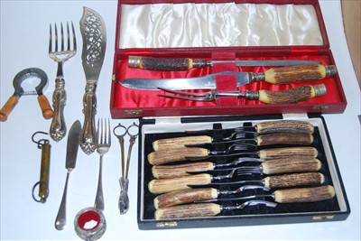 Lot 206 - An early 20th century three piece carving set...