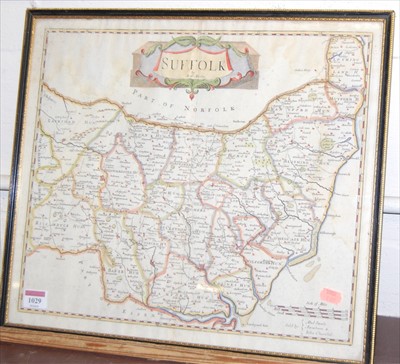 Lot 1029 - Robert Morden - engraved county map of Suffolk,...