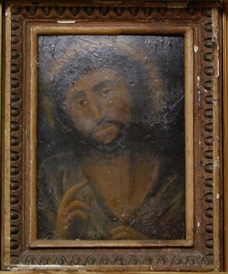 Lot 1063 - 18th century school ? - study of Christ, oil...