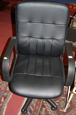 Lot 1284 - A contemporary black leather upholstered...