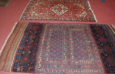 Lot 1126 - A Turkish woollen blue ground Kelim rug, with...