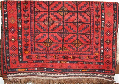 Lot 1127 - A Caucasian small woollen red ground prayer...