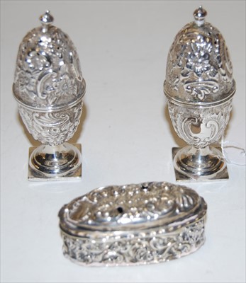 Lot 247 - A circa 1900 silver and embossed snuff box...