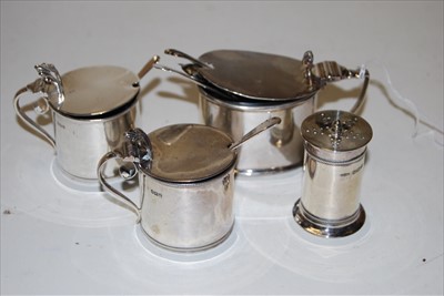 Lot 250 - Assorted silver cruets to include pair of...