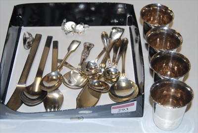 Lot 293 - A small collection of loose flatware, to...