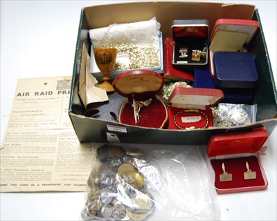 Lot 283 - Box of assorted costume jewellery, quantity of...