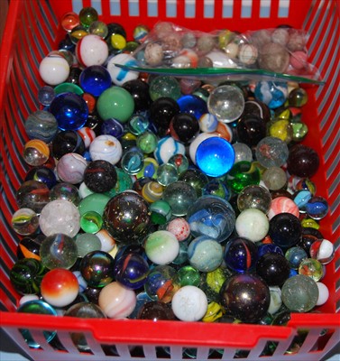 Lot 439 - A collection of various glass marbles