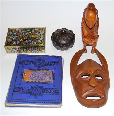 Lot 491 - Mixed lot to include African teak mask,...