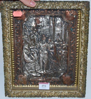 Lot 107 - A reproduction gilt metal religious diorama in...