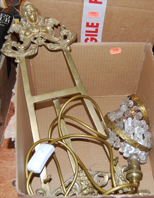 Lot 560 - A gilt brass easel dressing stand, together...