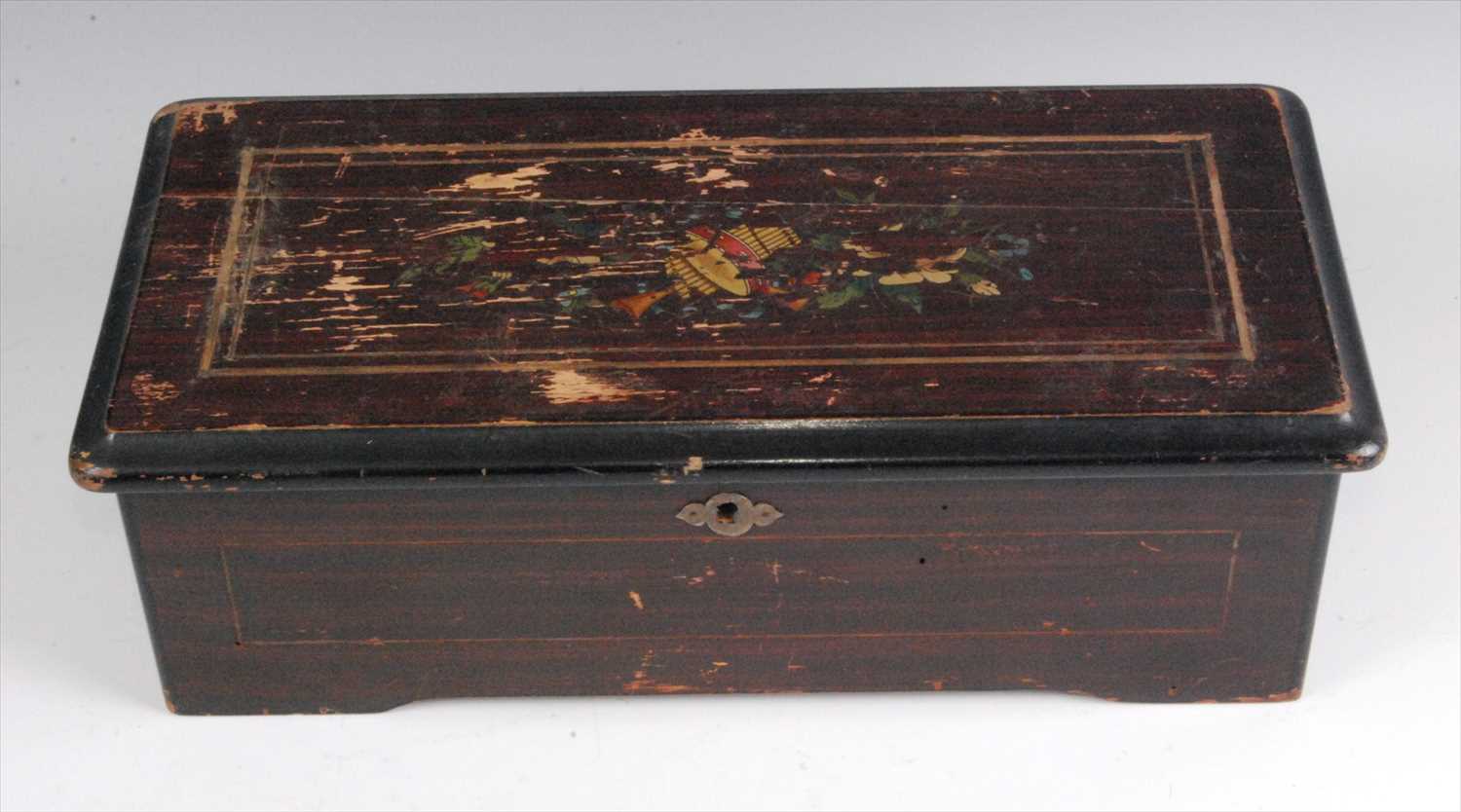 Lot 503 - A late 19th century simulated rosewood cased music box