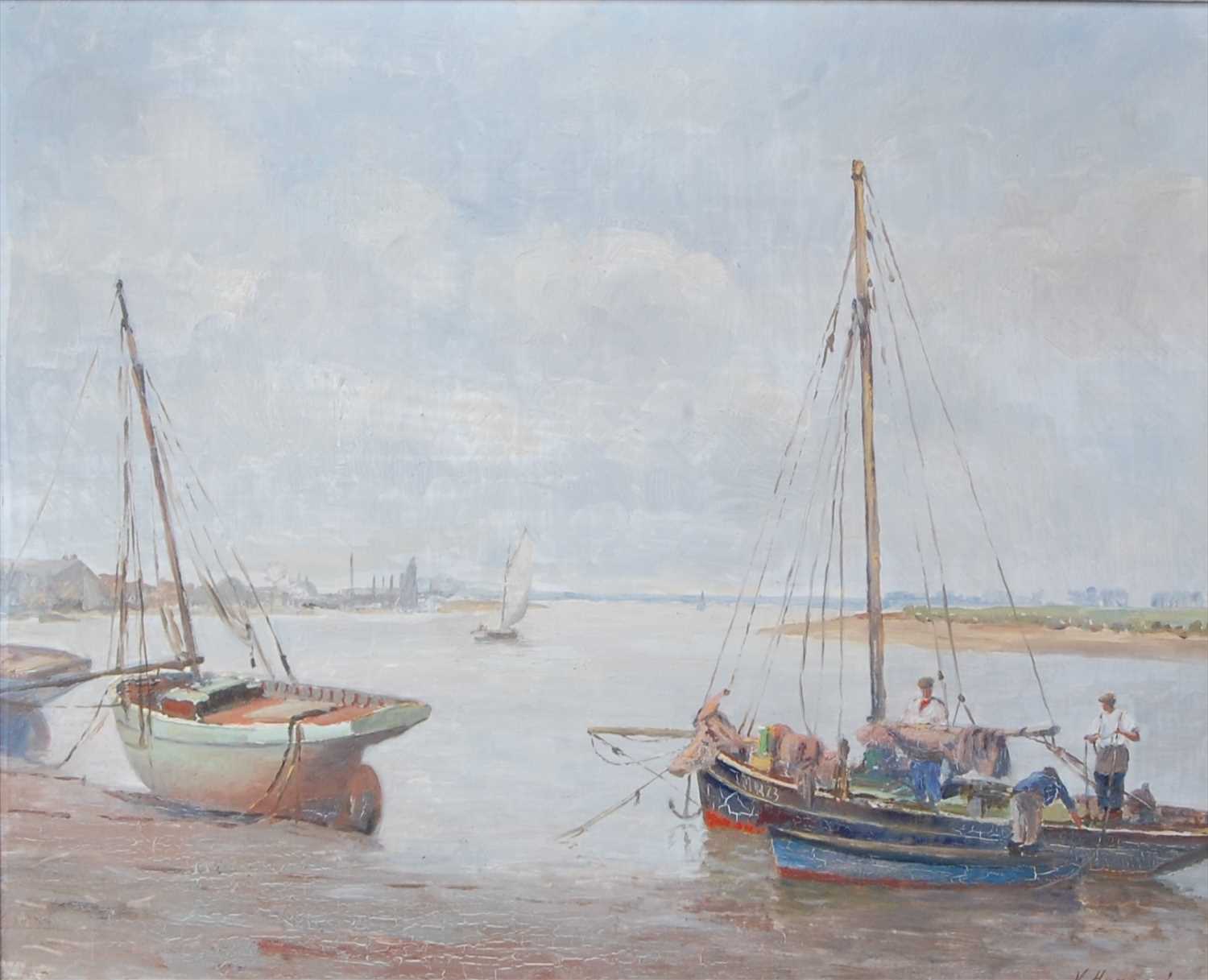 Lot 293 - Vavasour Hammond (1900-1985) - Oyster boats,...