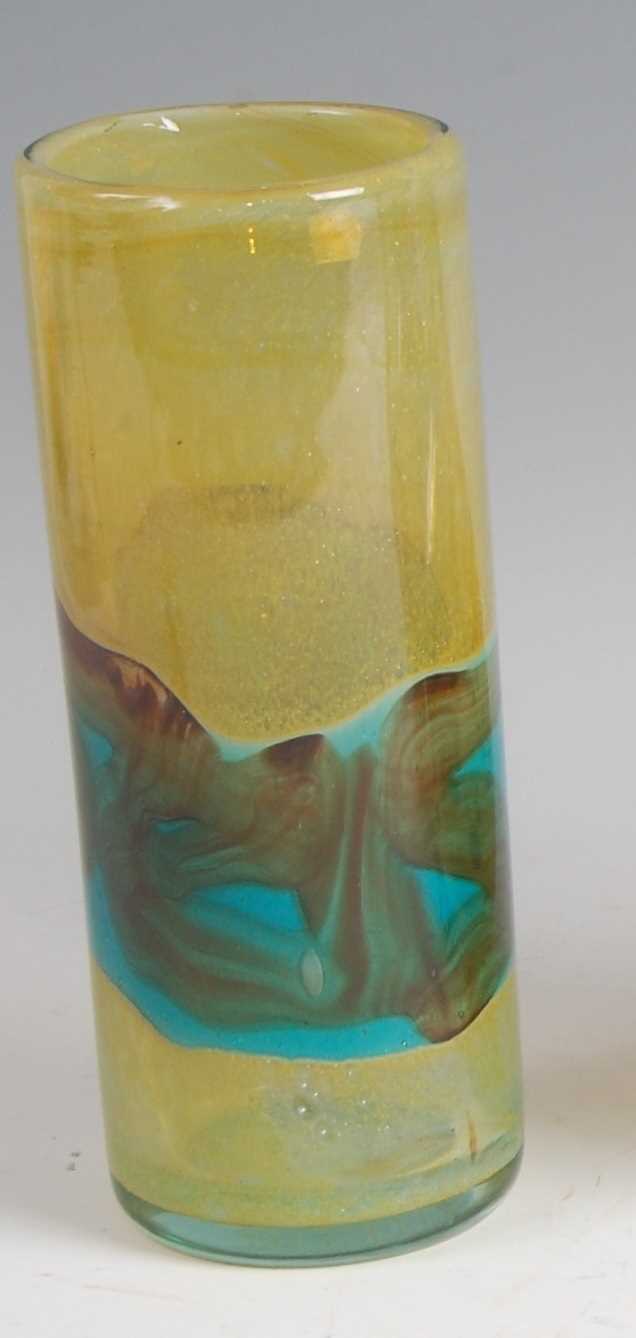 Lot 225 - A Mdina cylindrical art glass vase, having...