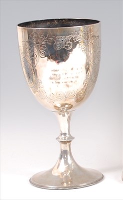 Lot 1152 - An Edwardian silver pedestal over-size goblet,...