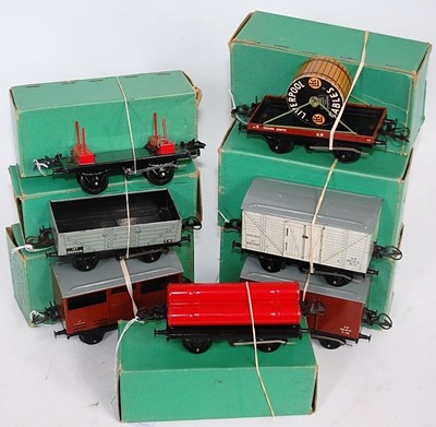 Lot 363 - Seven Hornby No. 50 wagons period 1957-69:...