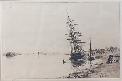 Lot 1390 - William Lionel Wyllie (1851-1931) - Sailing...