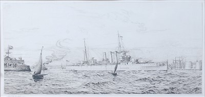 Lot 1394 - Harold Wyllie (1880-1973) - Gunship returning...