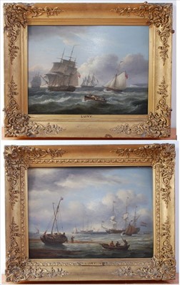 Lot 1386 - Thomas Luny (1759-1837) - Pair; Men o' War at...