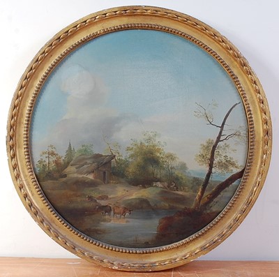 Lot 1421 - 19th century English school - Pastoral scene...