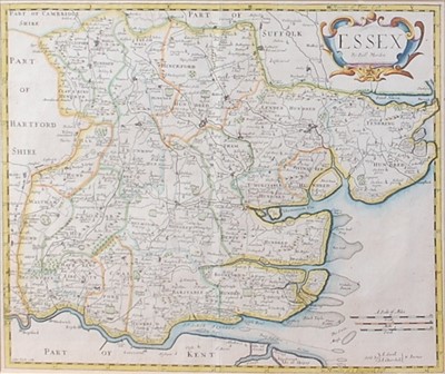 Lot 1366 - Robert Morden - Engraved county map of Essex,...