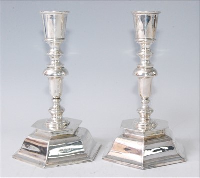 Lot 1168 - A pair of silver candlesticks in the 17th...