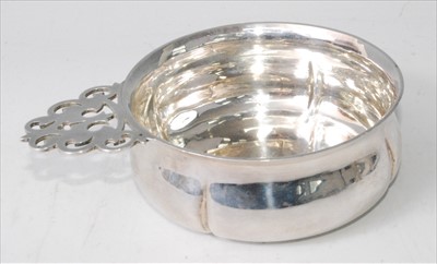 Lot 1170 - An Edwardian silver wine taster, of ribbed...