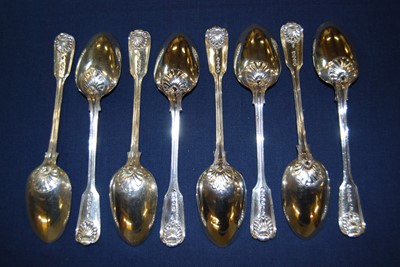 Lot 1177 - An early Victorian silver part cutlery suite,...