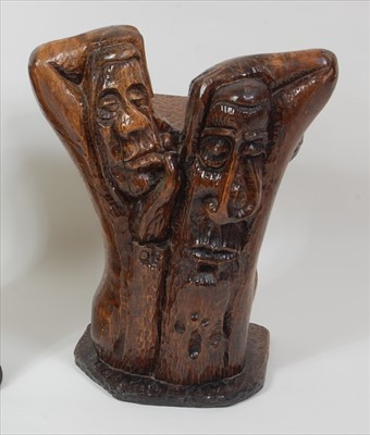 Lot 336 - Sol Garson (b.1923) - a carved and stained...