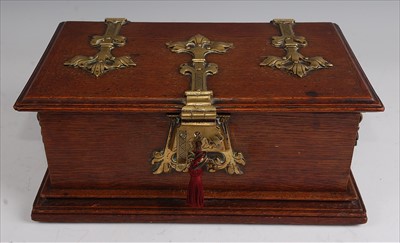 Lot 1283 - A late Victorian oak table-top casket, of...