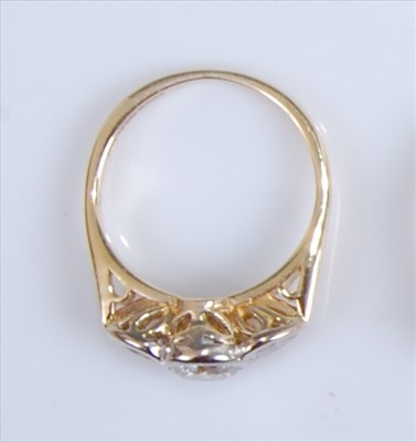 Lot 1238 - An 18ct yellow and white gold diamond...