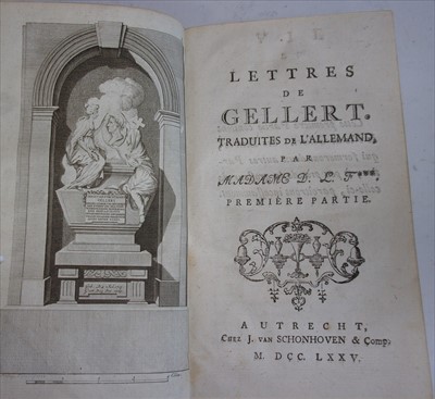 Lot 1063 - DE LA FITTE, Lettres de Gellert. Traduites de...