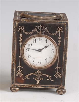 Lot 1448 - An Edwardian silver and tortoiseshell cased...