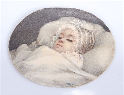 Lot 1323 - Albin Roberts Burt (1783-1842) - Sleeping baby...