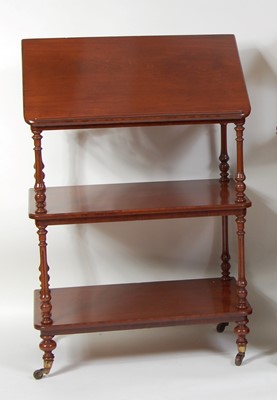 Lot 1490 - A late Victorian mahogany three-tier whatnot,...