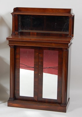 Lot 1491 - A late Regency rosewood chiffonier, the raised...