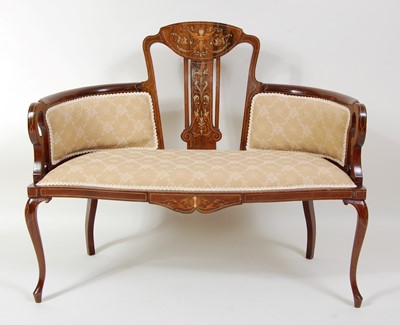 Lot 1492 - A Sheraton Revival mahogany and inlaid salon...