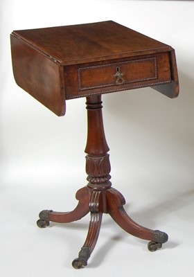 Lot 1527 - A Regency mahogany pedestal needlework table,...