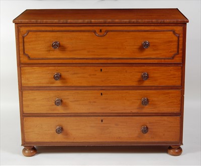 Lot 1470 - A Regency mahogany secretaire chest, having a...