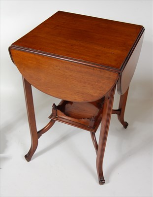 Lot 1517 - A circa 1900 walnut dropflap occasional table,...