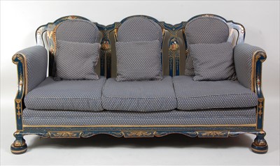 Lot 1530 - An early 20th century chinoiserie blue...