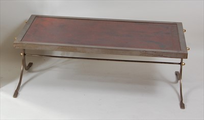Lot 348 - A 1960s industrial steel low coffee table,...