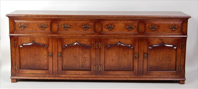 Lot 1475 - A joined oak dresser base, in the 18th century...