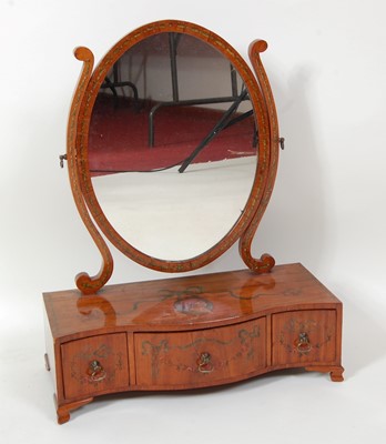 Lot 1505 - A Sheraton Revival painted satinwood dressing...