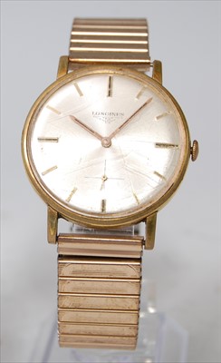 Lot 1275 - A gent's vintage Longines gold plated...