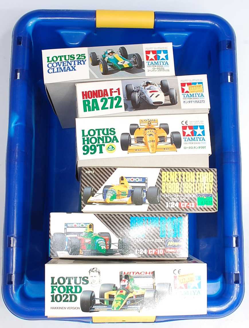 Lot 1582 - Six various boxed, as issued, Tamiya and...