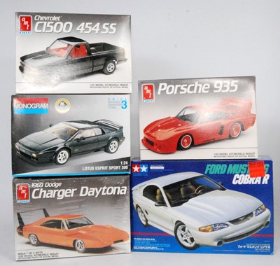 Lot 1592 - A Tamiya, Monogram, and AMT 1/24 and 1/25...