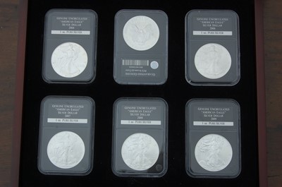 Lot 535 - United States of America, The Complete Uncirculated "American Eagle" Silver Dollar Collection