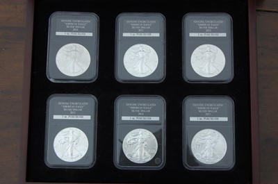 Lot 535 - United States of America, The Complete Uncirculated "American Eagle" Silver Dollar Collection